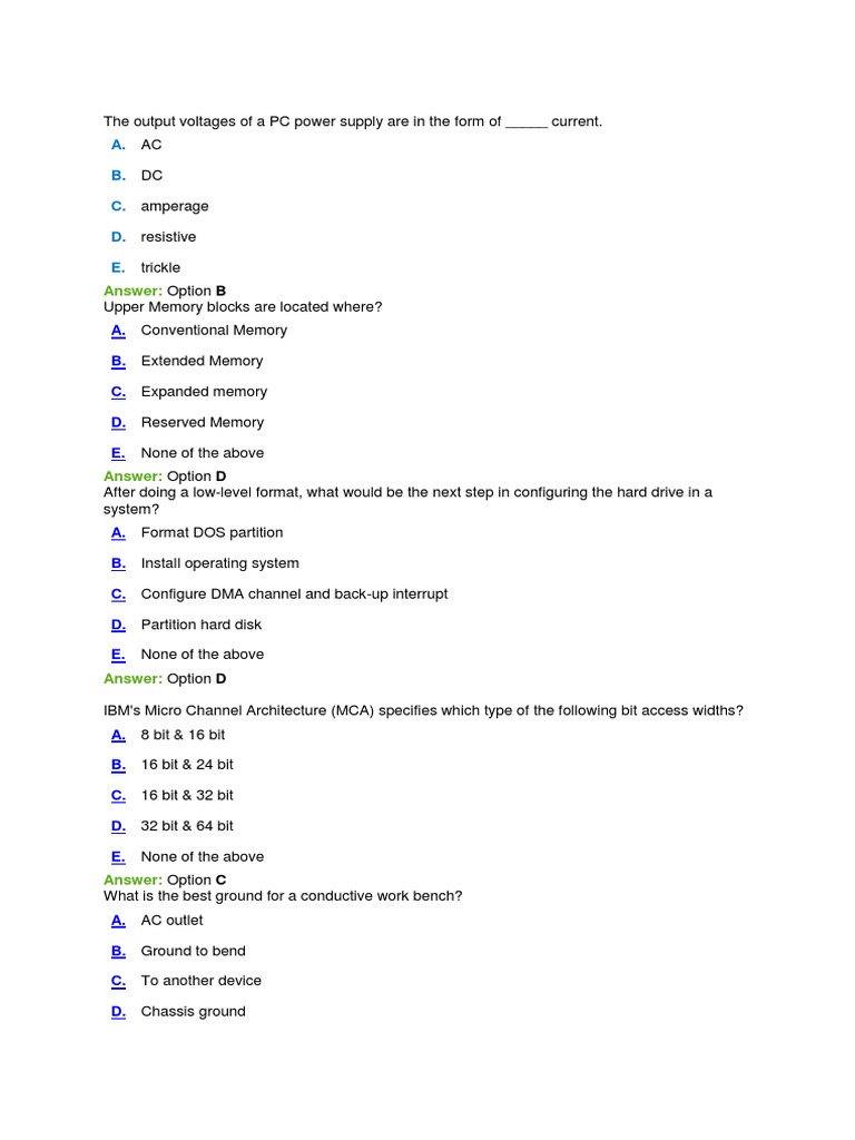 PC power supply voltages in the form of DC current PDF Bios Booting