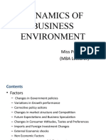 Dynamics of Business Environment: Miss Priti Gera (MBA Lecturer)