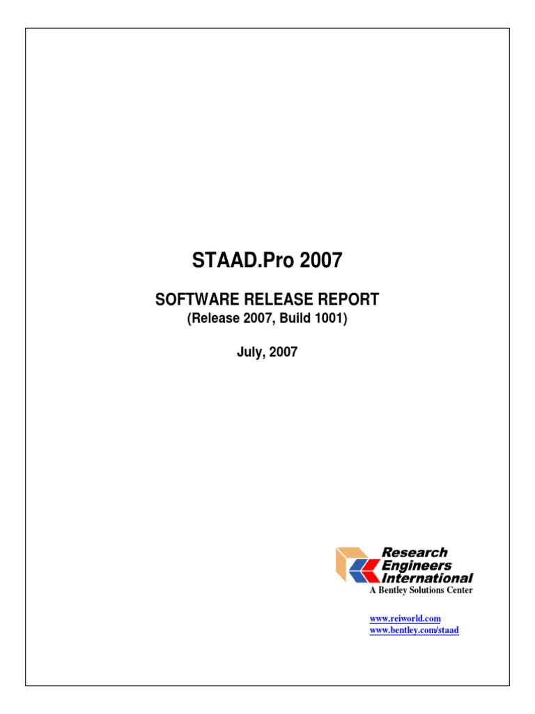 STAAD.Pro 2007 Release Report | PDF