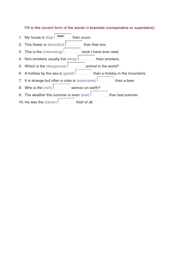 Comparison of Adjectives | PDF