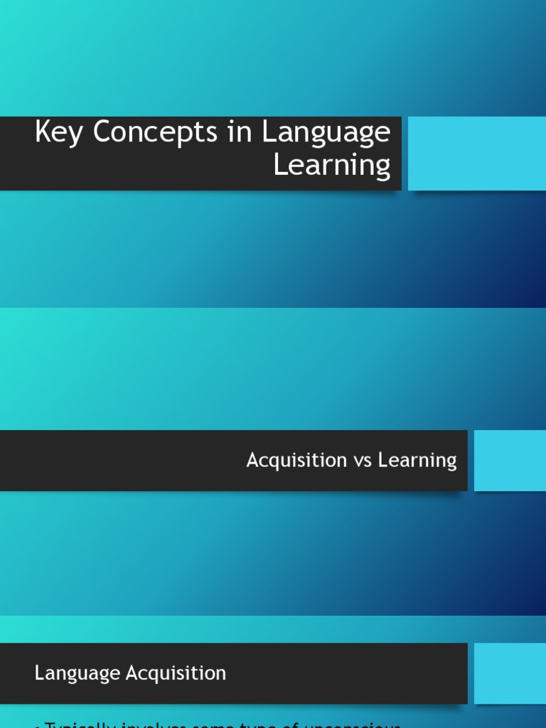 Key Concepts of Language Learning | PDF