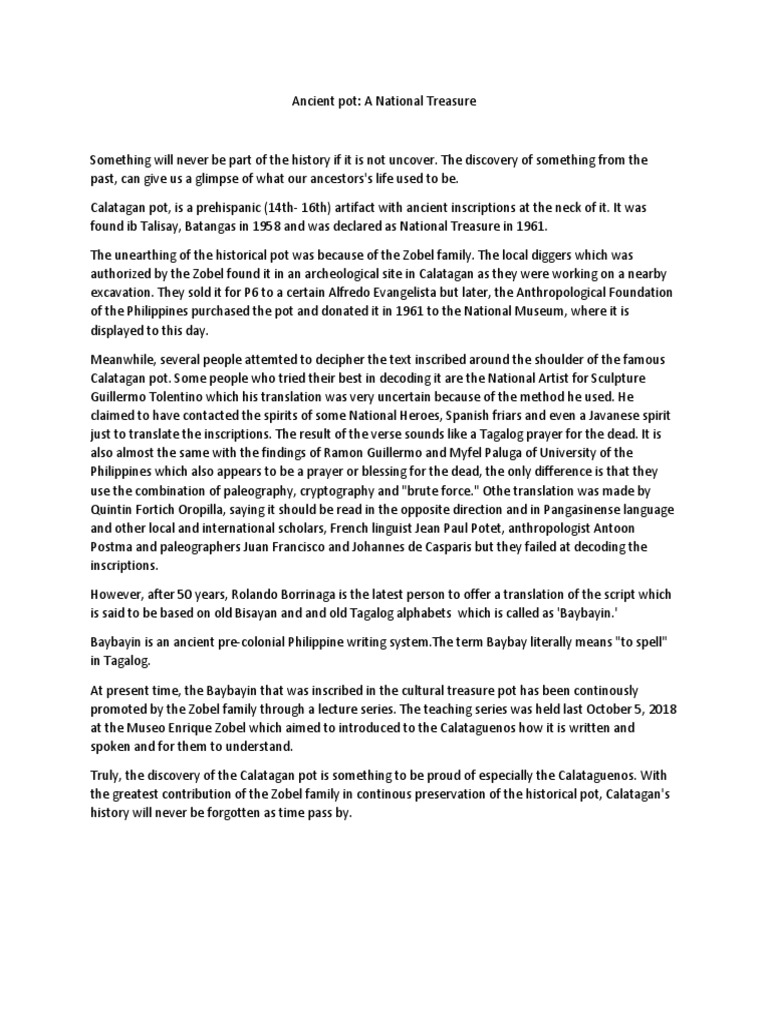 Calatagan Pot | PDF