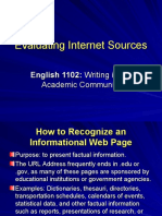 Evaluating Internet Sources