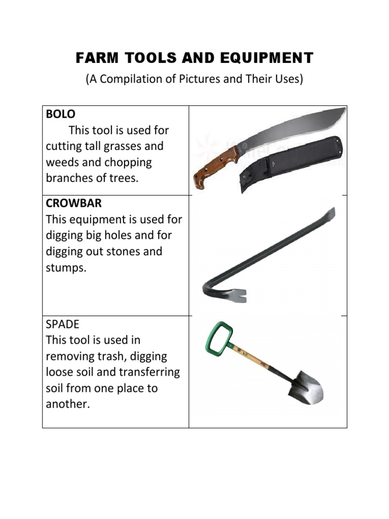 Agriculture Tools Uses