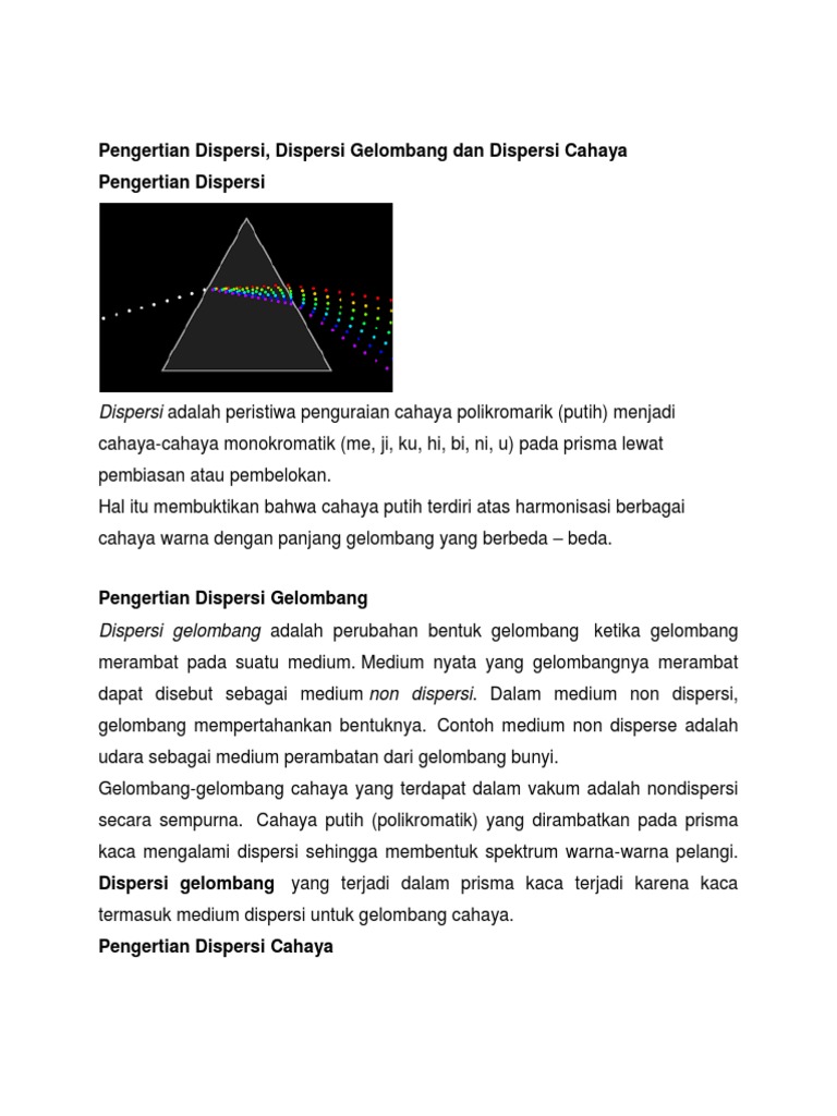 Pengertian dan Contoh Dispersi Cahaya | PDF