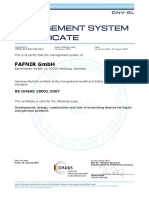 Management System Certificate OHSAS 18001 en