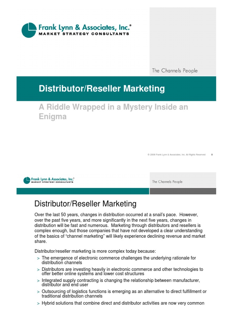 Distributor Reseller Marketing[1] Cost Marketing