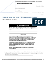 Aceite del convertidor de par y de la transmisión - Cambiar