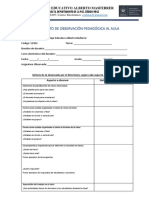 Instrumento de Observación Pedagógica Al Aula