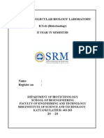 18BTC105J Molecular Biology Laboratory Manual PDF