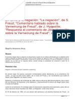 Analisis de Lacan Sobre La Verneinug de Freud - Respuesta A Jean Hyppolite