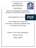 Ecuaciones y números adimensionales en transferencia de calor