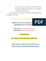 VLR: R$ 50,00 - Produção Textual Strong Steel - Administração 6º/7º Semestre Whatsapp (92) 98457-8066