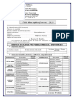 Fiche Dinscription Concours 2019 Phase 2 PDF