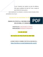 VLR: R$ 50,00 Produção Textual Chothes Store - Gestão Financeira 2º/3º Semestre Whatsapp (92) 98457-8066