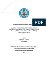 LAPORAN PRAKTEK KESEHATAN MASYARAKAT "Gambaran Faktor Risiko Kerja Di Bagian Instalasi Gawat Darurat (IGD) Rumah Sakit Umum Daerah (RSUD) Cikalong Wetan 2019"