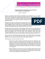 Pernyataan Sikap Komnas Perempuan Atas Kasus Kekerasan Seksual Terhadap Anak Perempuan Di Sorong Papua Barat (13 Januari 2017) PDF