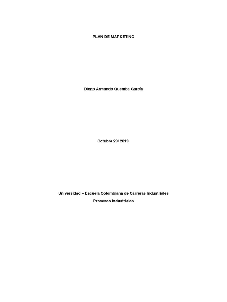 Plan de Marketing | PDF | Marketing | Presupuesto