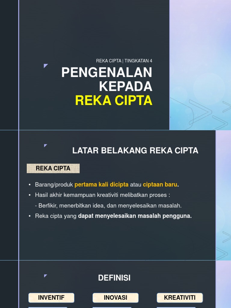 Pengenalan Reka Cipta Tingkatan 4 | PDF