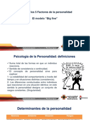 5 Factores de La Personalidad | PDF | Estereotipos | Sicología