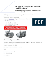 Can We Operate A 60Hz Transformer On 50Hz Supply Source and Vice Versa