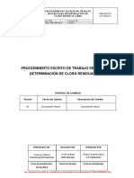 Determinación de Cloro Residual Libre (PTAP)