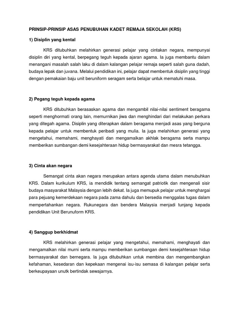3.1 Prinsip Penubuhan KRS | PDF | Karier & Perkembangan