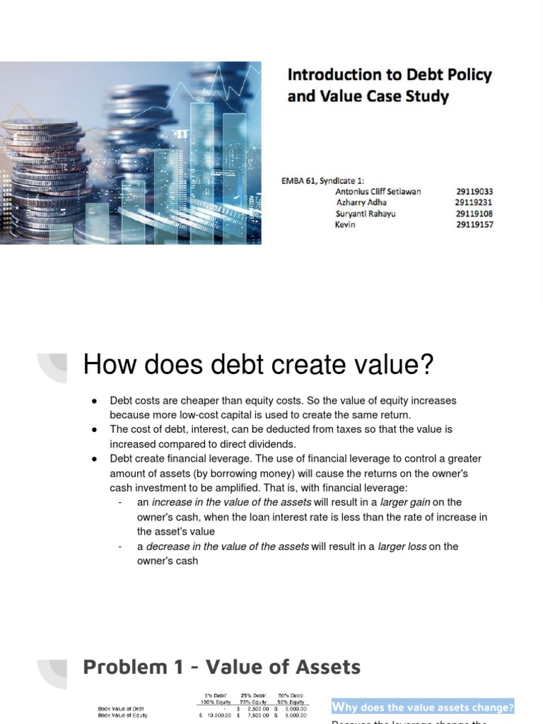 Debt's Impact on Equity Value | PDF | Equity (Finance) | Cost Of Capital
