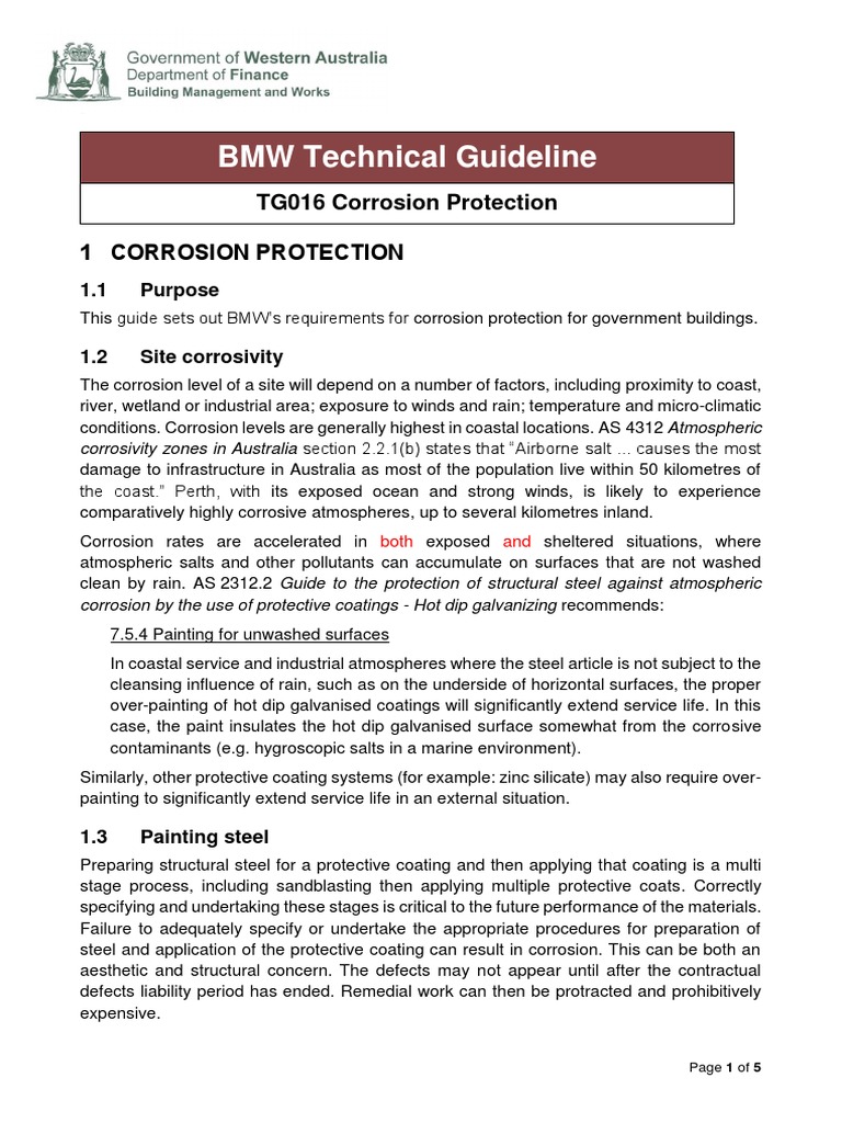 BMW Technical Guideline Corrosion Protection | PDF | Galvanization ...