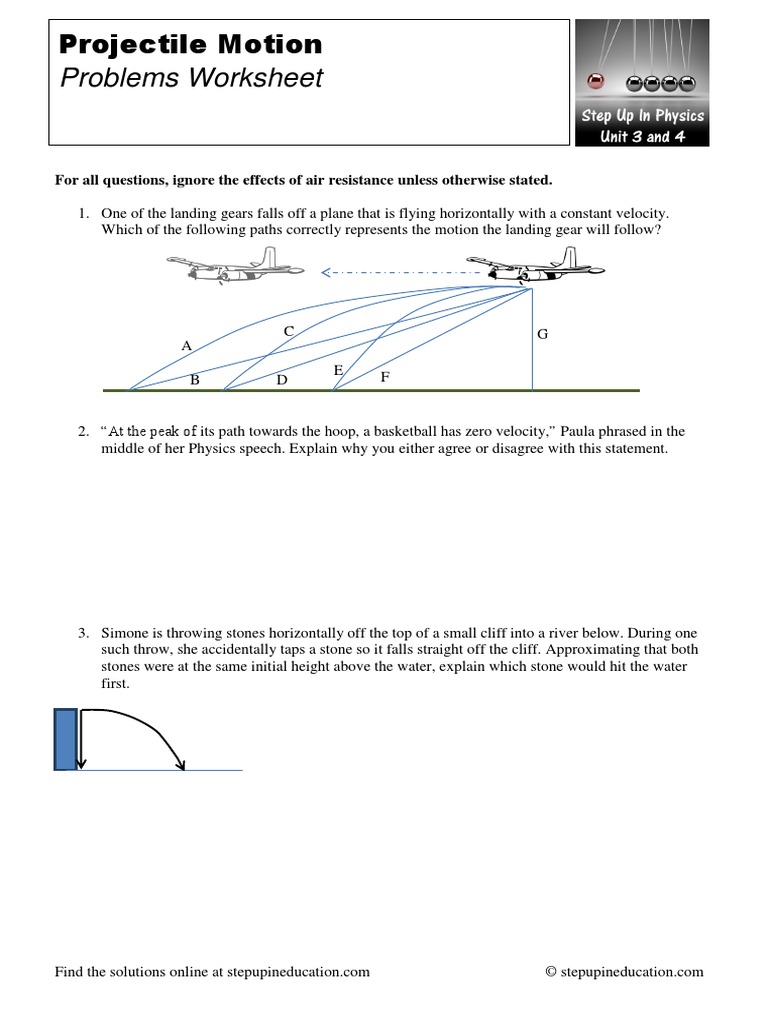 Projectile Motion For Printing Physics Mechanics