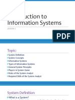 Lesson 1 - Introduction To Information Systems