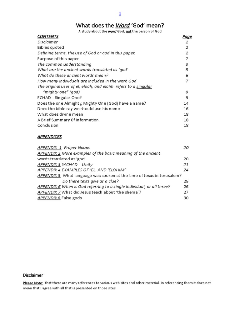 Just What Does The Word God Mean PDF Tetragrammaton Bible