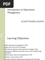 CO 1. Nature and Scope of Operations Management