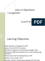 CO 1. Nature and Scope of Operations Management