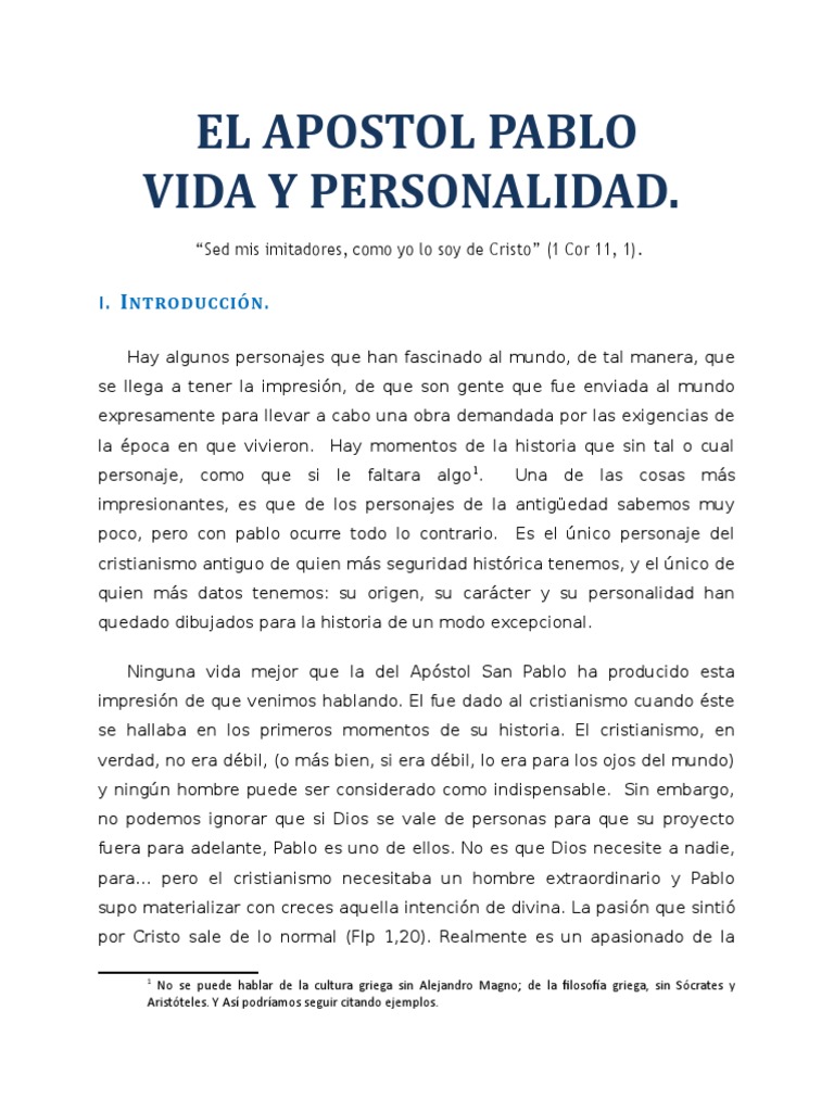 El Apostol Pablo Vida y Personalidad | PDF | Pablo el apóstol ...