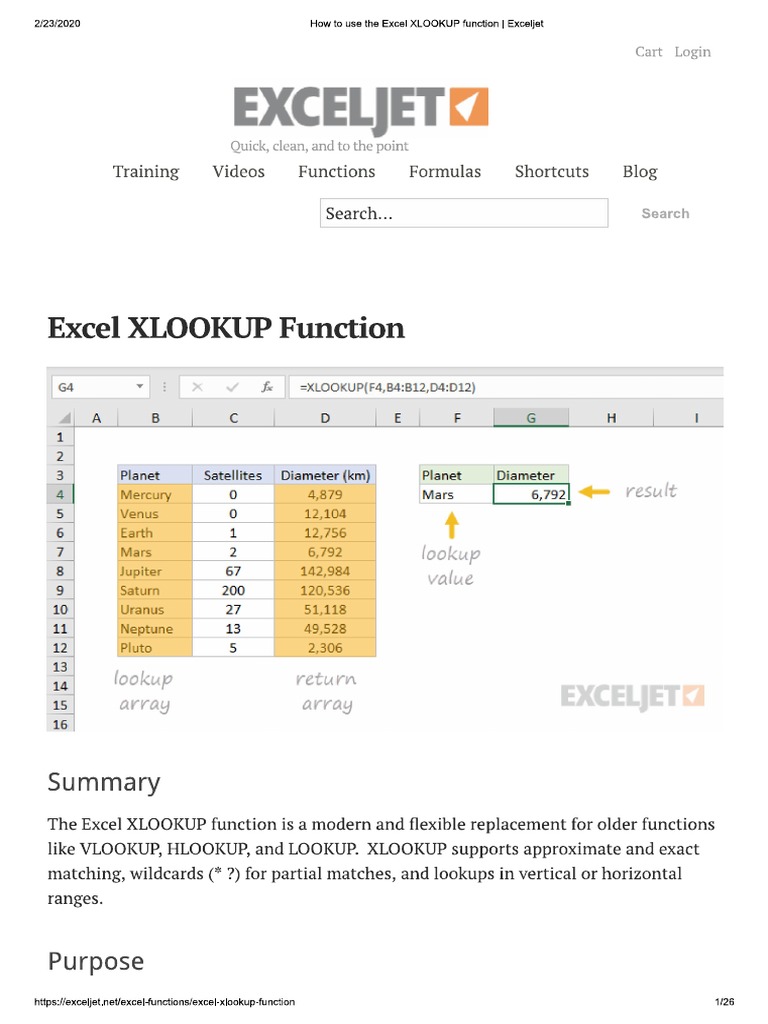 Xlookup Exceljet