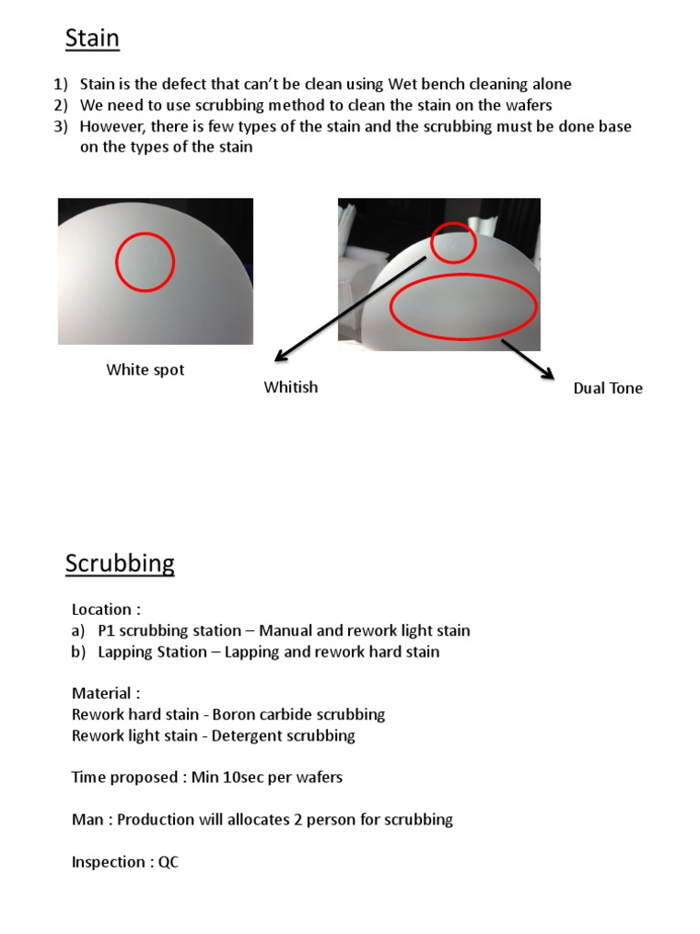 Stain Rework Procedure Instructions | PDF