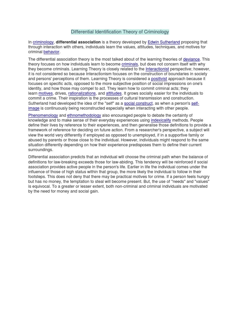 Differential Identification Theory PDF