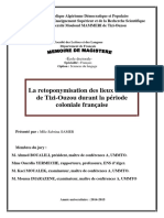 La Retoponymisation Des Lieux Habités de Tizi-Ouzou Durant La Période Coloniale Française PDF