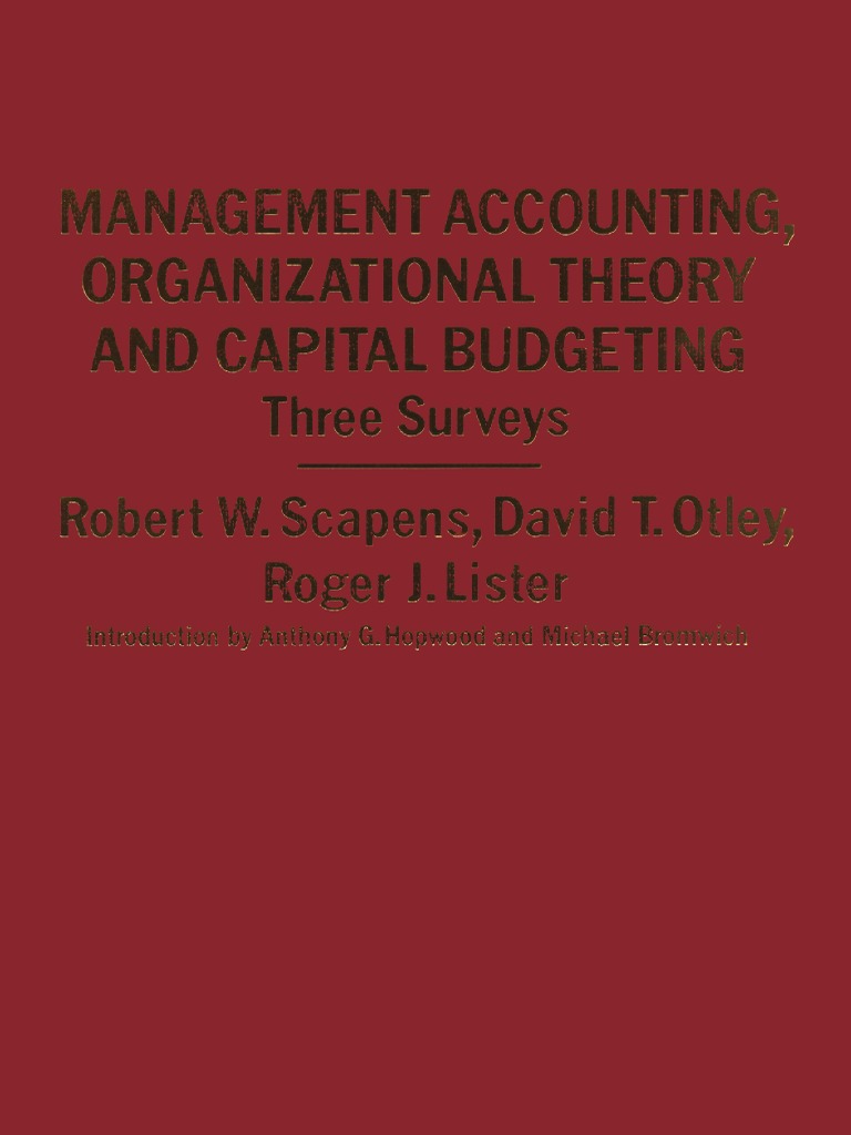 Schéma De J Emery Organizational Planning And Control Systems Management Accounting, Organizational Theory and Capital Budgeting | PDF
