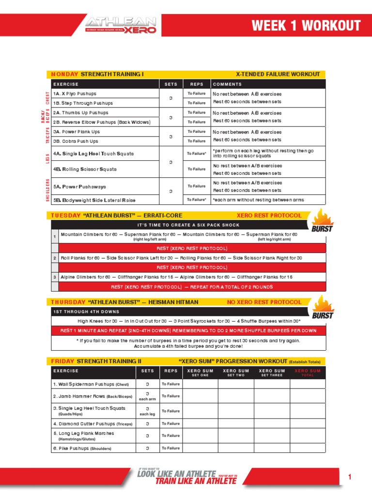 Workouts Challenge Athlean Xero PDF PDF