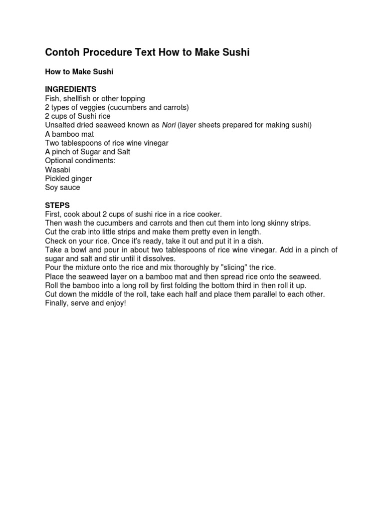 How to Make Sushi: A Step-by-Step Guide | PDF