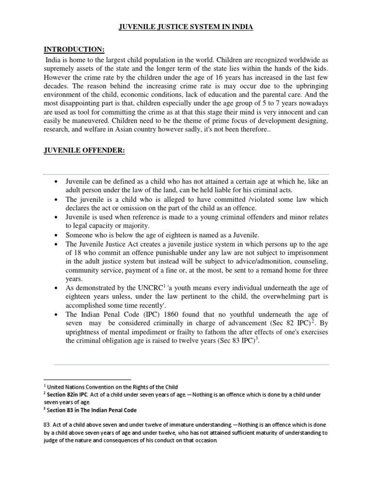Juvenile Justice System in India Explained | PDF