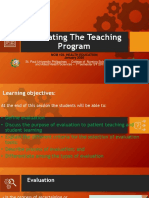 Evaluating The Teaching Program