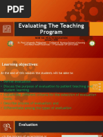 Evaluating The Teaching Program