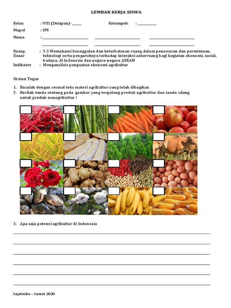 Lks 24 Ips 8 Potensi Agrikultur Indonesia