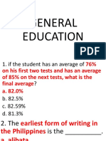 GEN ED If A Student ANSWER