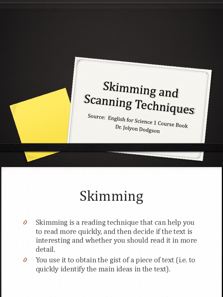 Skimming and Scanning Techniques PDF