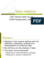 L01: Basic Statistics: 2007 Winter Math Course, COMP Department, HKUST