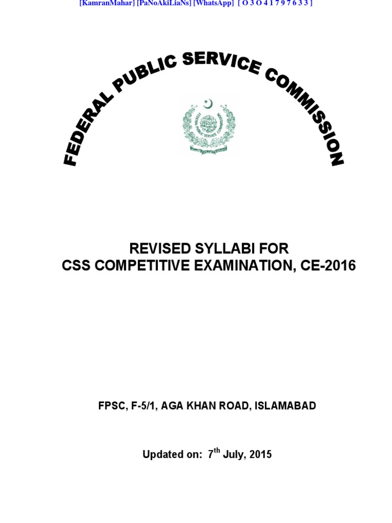 Css 18 Syllabus Pdf